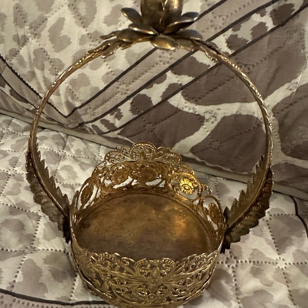 Elegant Gold Decorative Basket